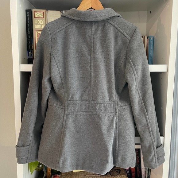 Women's H&M Gray Belted Peacoat Size 4 - Picture 4 of 8